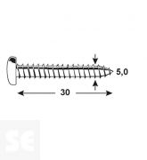 Tornillo Cabeza Redonda Pz 5,0x30mm (100u.)