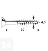 Tornillo Galvanizado Pz 4,0x70mm (70u.)