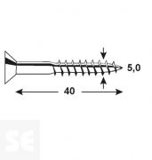 Tornillo Galvanizado Pz 5,0x40mm (80ud.)