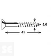 Tornillo Galvanizado Pz 5,0x45mm (60u.)