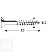Tornillo Galvanizado Pz 5,0x80mm (40u.)