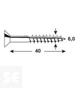 Tornillo Galvanizado Pz 6,0x40mm (60u.)