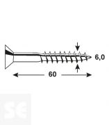 Tornillo Galvanizado Pz 6,0x60mm (40u.)