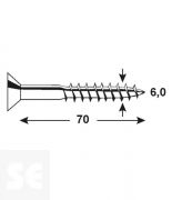 Tornillo Galvanizado Pz 6,0x70mm (30ud.)