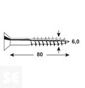 Tornillo Galvanizado Pz 6,0x80mm (30u.)