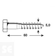 Tornillo Madera 5,0x60mm Din 571 (8 uds)