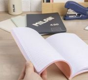 Libreta MILAN A5 Encolada 430 Rosa 48h Líneas 95gr