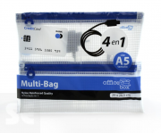 Bolsa Multiuso con cremallera 4en1 A5 Azul (25 X 20,5 Cm)