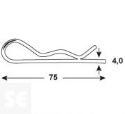 Clip zincado 2,0 x 20 mm / norma DIN 94 - (4 U.)