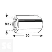 Casquillo de conexión M12 x 30 mm - (25 U.)