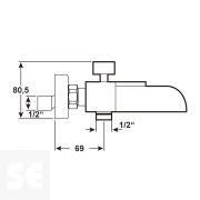 Monomando grifo Baño Cromo Cascada