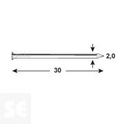 Clavos de Acero 2,0 x 30 mm Latonado (30u.)