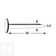 Clavos Aislamiento Cincados 2,8x25mm. (150 gramos)