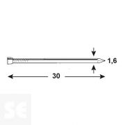 Clavos Cabeza Cónica Galvanizada 1,6 X 30 mm (115 gramos)