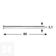Clavo 3,1 X 80 Mm 400 Gramos Din 1