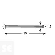 Clavos Latón 1,5x15 (50 gramos)