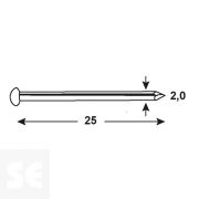 Clavos Latón 2,0x25 (50 gramos)