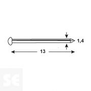Clavos Latonado 1,4x13mm. (60 gramos)
