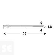 Clavos Metal Cabeza Plana 18x35 mm (125 gramos)