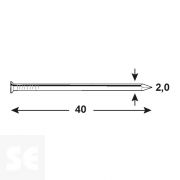 Clavos Metal Cabeza Plana 20x40 mm (130 gramos)