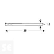 Clavos para Molduras galvanizados 1,4x35mm. (160u.)