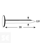 Clavos Aislamiento Cincados 2,8x35 mm. Gramos: 750