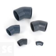 Codo de PVC gris 45º encolar