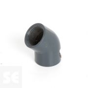 Codo de PVC gris 45º encolar y roscar