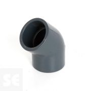 Codo de PVC gris 45º encolar y roscar