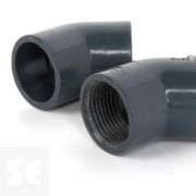 Codo de PVC gris 45º encolar y roscar