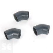Codo de PVC gris 45º encolar y roscar