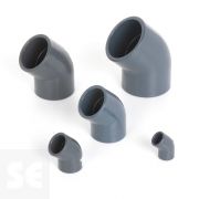Codo de PVC gris 45º encolar