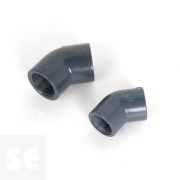 Codo de PVC gris 45º roscar