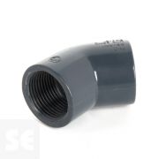 Codo de PVC gris 45º roscar