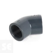 Codo de PVC gris 45º roscar