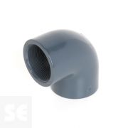 Codo de PVC gris 90º roscar