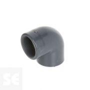 Codo de PVC gris 90º roscar