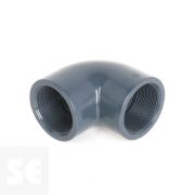 Codo de PVC gris 90º roscar