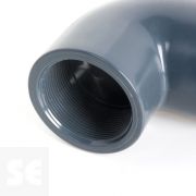 Codo de PVC gris 90º roscar