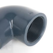 Codo de PVC gris 90º roscar