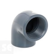 Codo de PVC gris 90º roscar