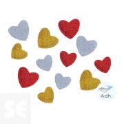 Corazones Goma Eva Adh Pur 25, 35 y 47mm. 60u. 98613