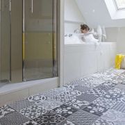 Suelo Vinílico Texline Grain 4mm. Negro/Blanco Hidraúlico Residencial ancho 2m. (a metros)