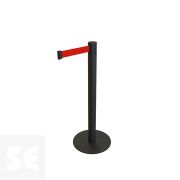Poste ECO Negro con Cinta Roja Extensible (2m)