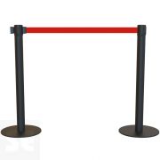 Poste ECO Negro con Cinta Roja Extensible (2m)