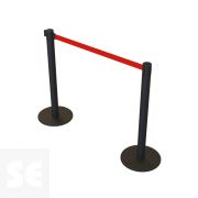 Poste ECO Negro con Cinta Roja Extensible (2m)