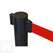 Poste ECO Negro con Cinta Roja Extensible (2m)