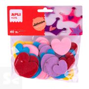 Formas Fieltro Corazones 40 uds.