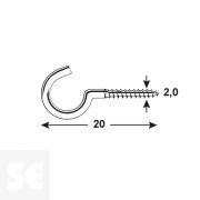 Gancho Latón 2,0x20 mm (20 uds.)