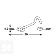 Gancho con Ojales Cincado 80 M 4,2x80 Vz (6 uds.)